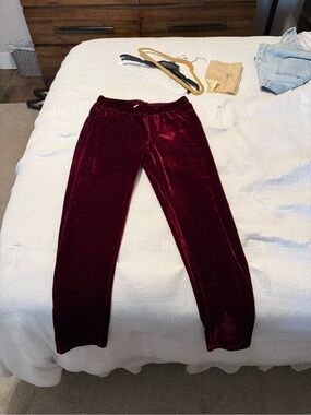 Umgee Burgundy Velvet Leggings